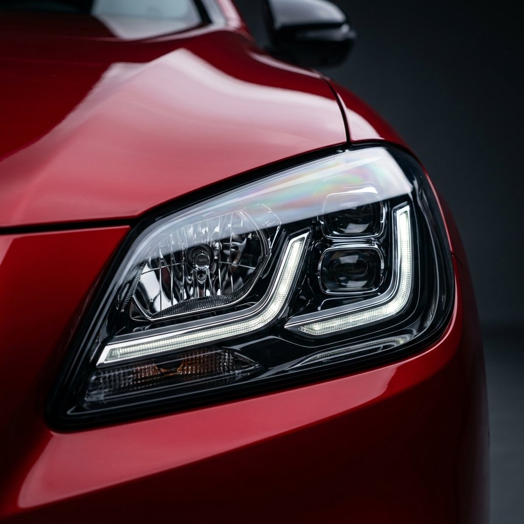 After headlight polishing