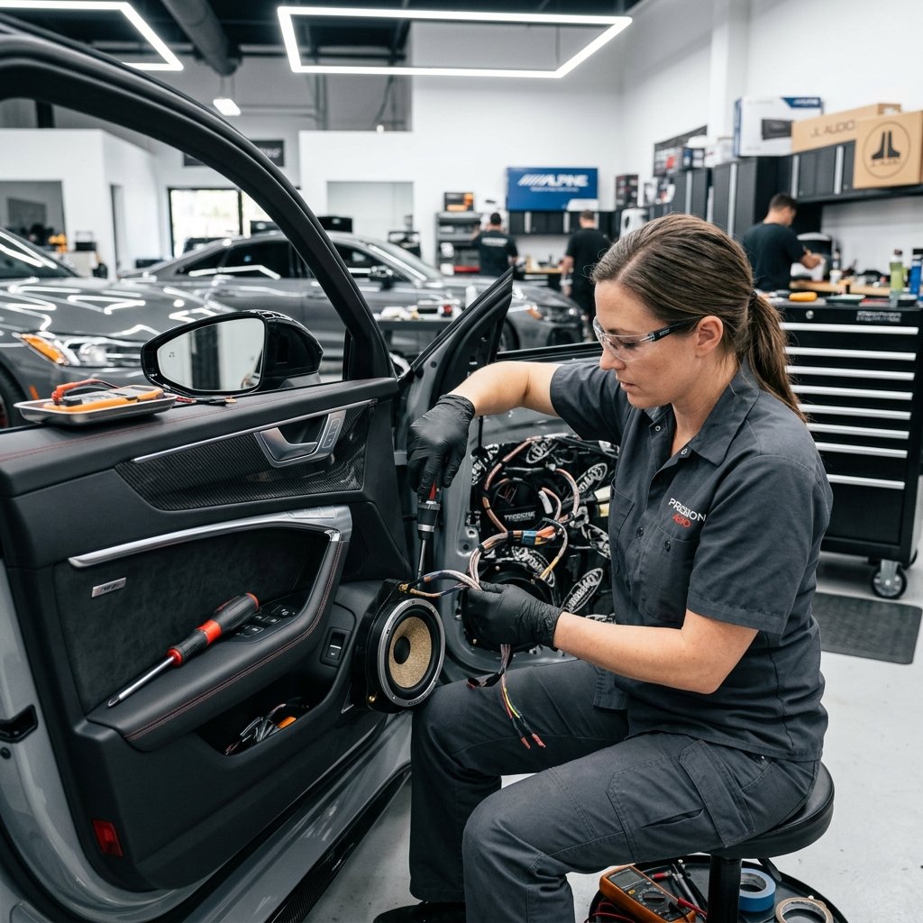 Car audio system installation